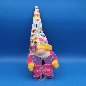 Gnomes By GC Butterfly Gnome Have A Beautiful Day Plush Spring Decor 13 in